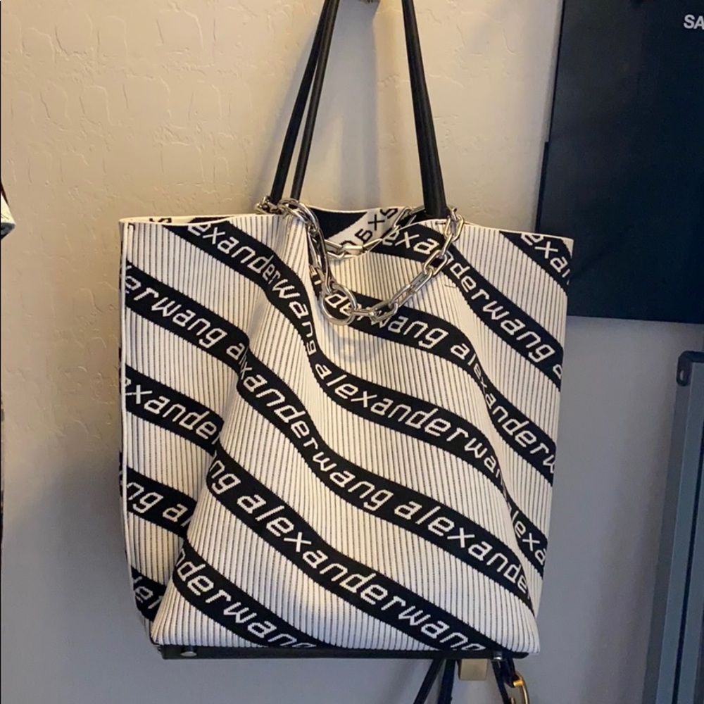 Alexander Wang Roxy logo knit tote bag